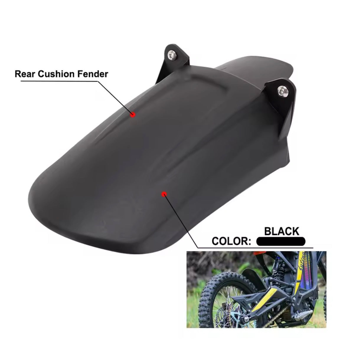 Motorcycles Imitation Carbon Fiber Rear Wheel Mudguards Fender For Surron Light Bee S X Off-Road Electric Dirt Bike E-bikes